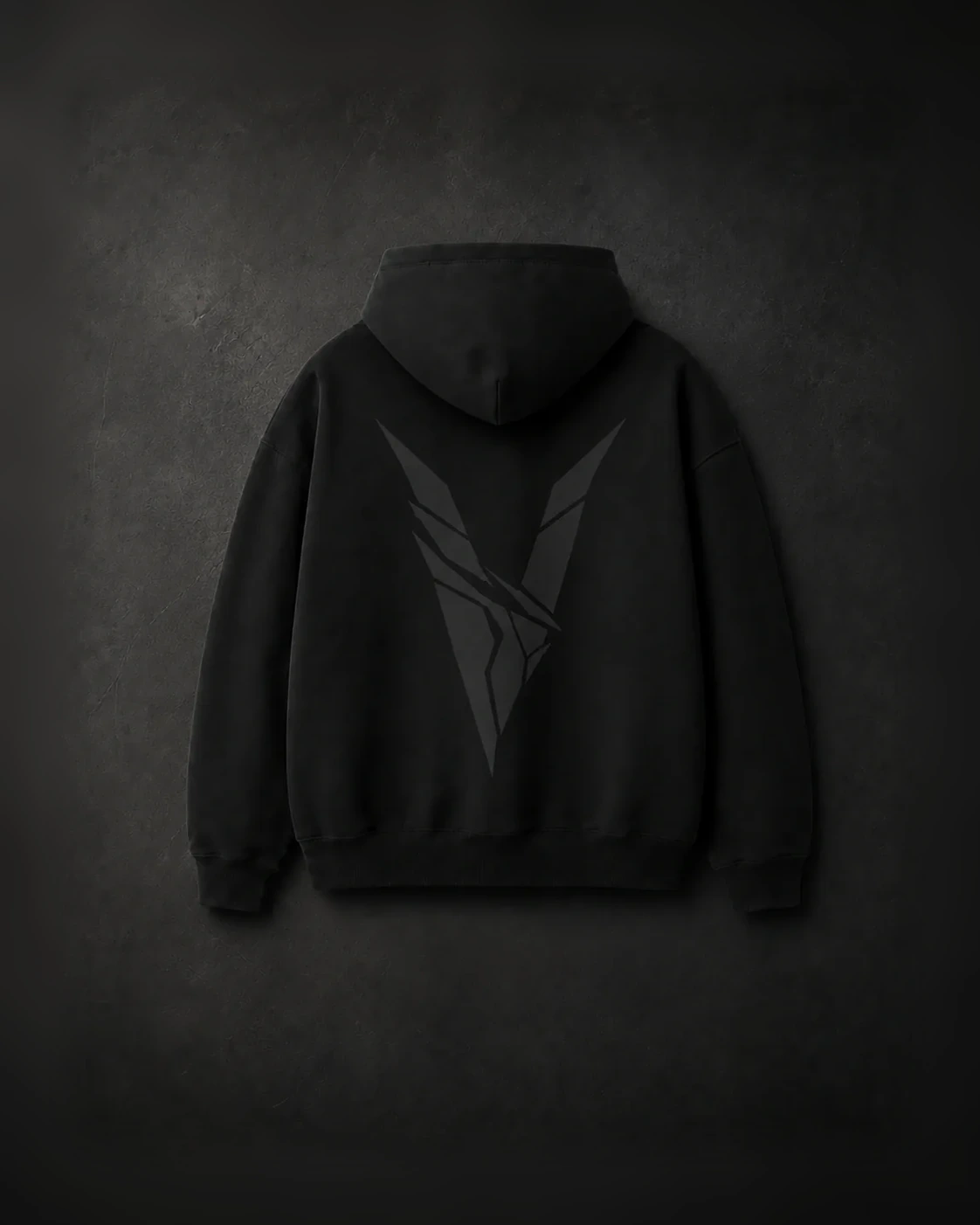 Obsidian Symbol Hoodie — Deep Black