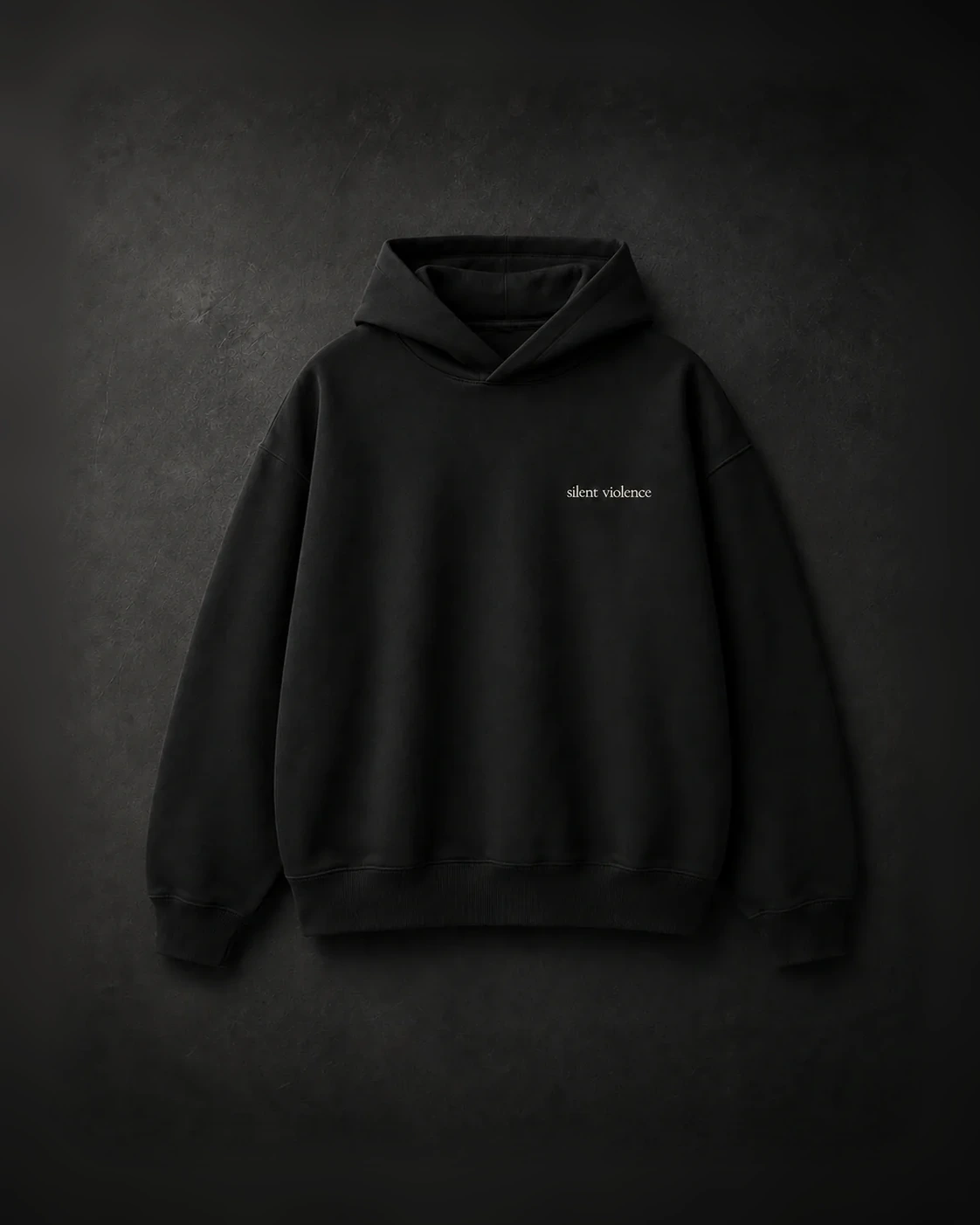 Signature Box Hoodie — Deep Black