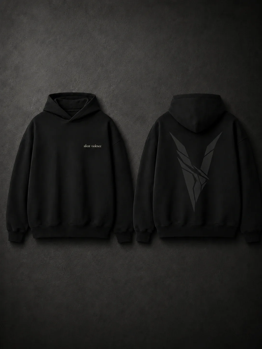 Obsidian Symbol Hoodie — Deep Black