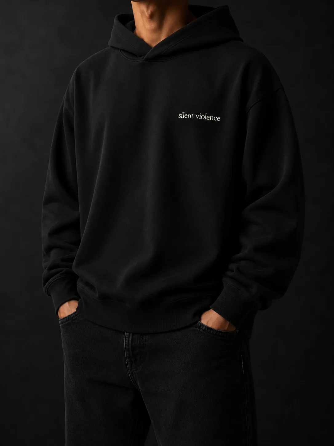 Obsidian Symbol Hoodie — Deep Black