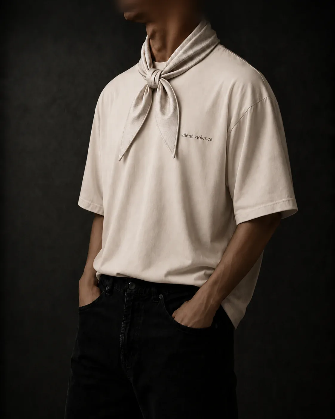 Veil Scarf Collar — Bone Ivory