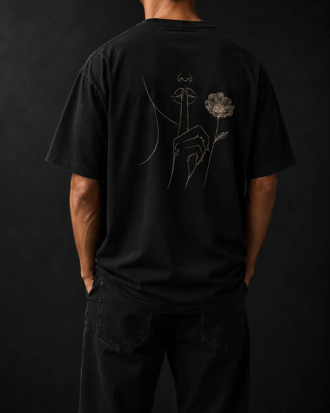 Insignia Backprint Tee — Deep Black
