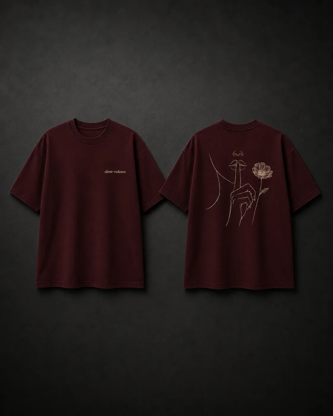 Insignia Backprint Tee — Deep Oxblood