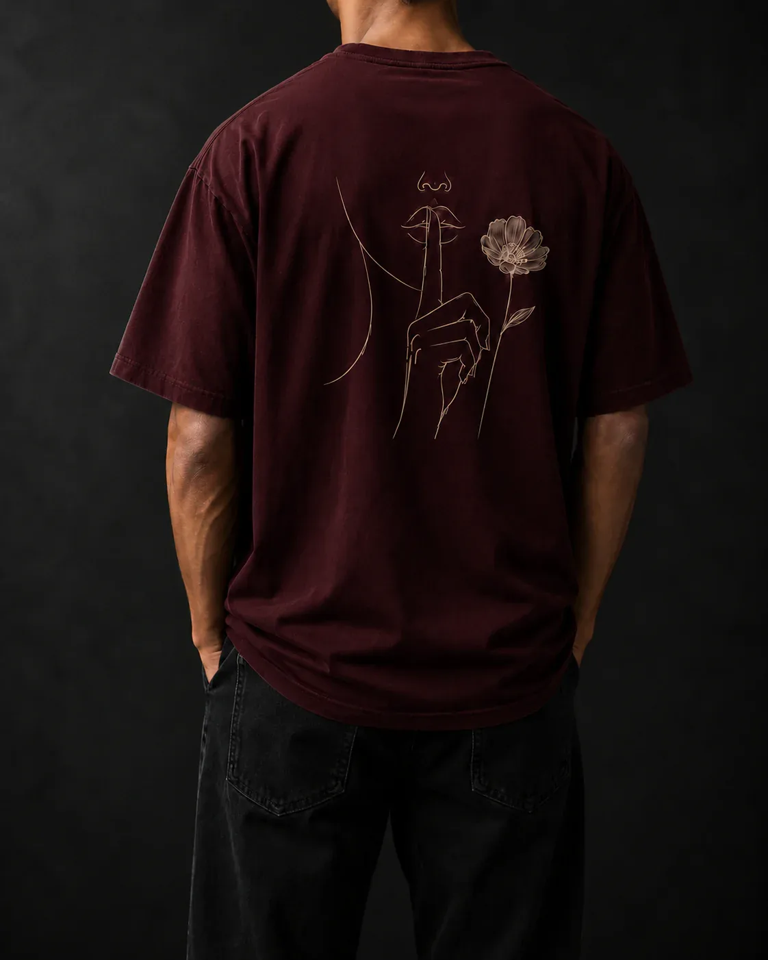 Insignia Backprint Tee — Deep Oxblood
