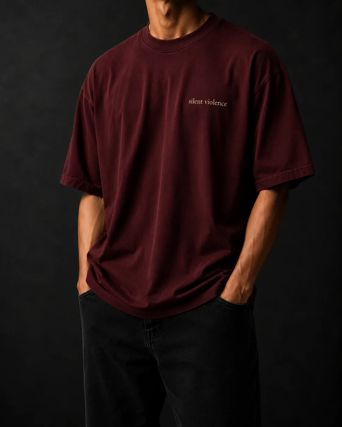 Insignia Backprint Tee — Deep Oxblood