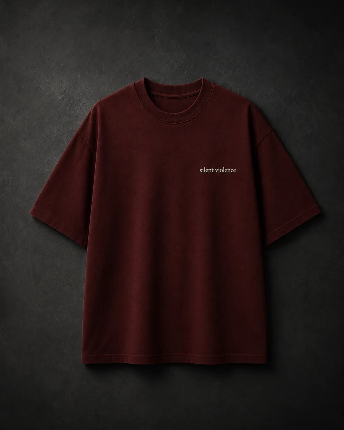 Signature Box Tee — Deep Oxblood
