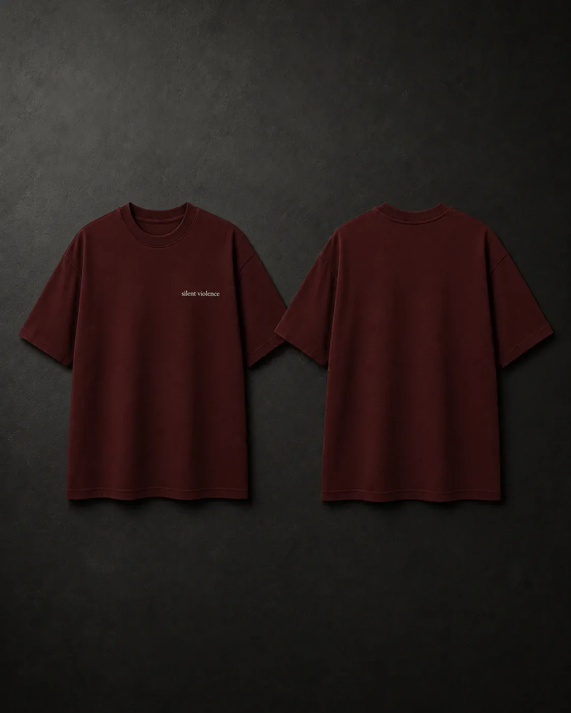 Signature Box Tee — Deep Oxblood