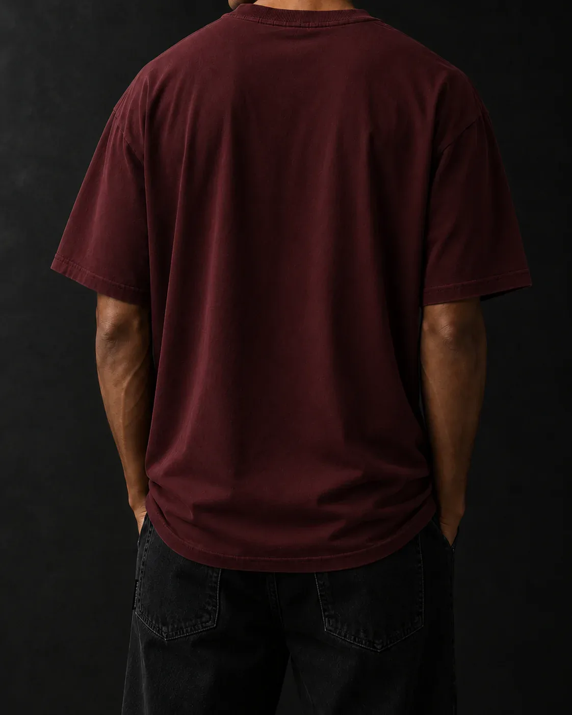 Signature Box Tee — Deep Oxblood